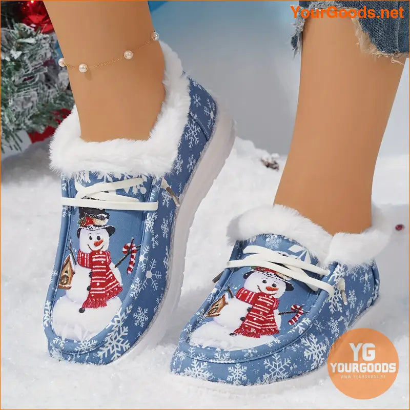 Cozy Snowflake Snowman Thermal Womens Winter Shoes - YourGoods Online Shop