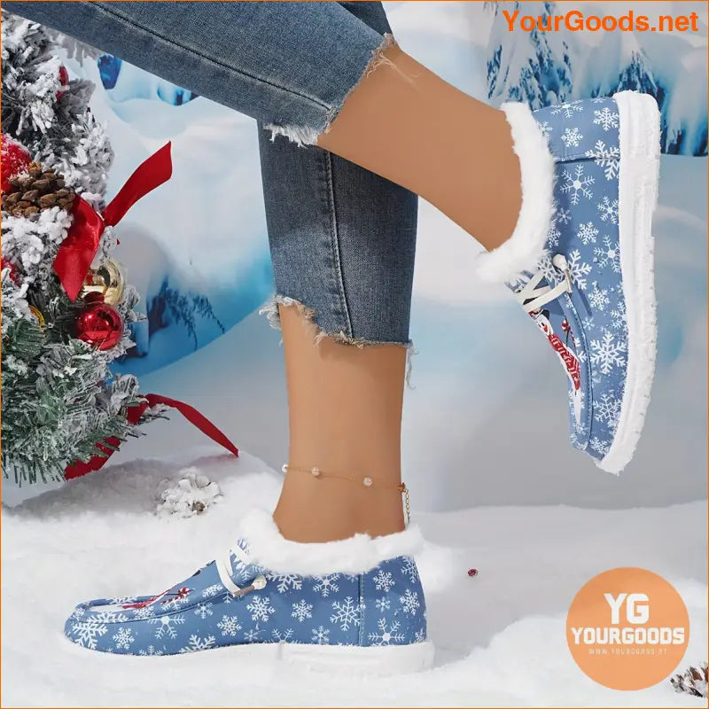 Cozy Snowflake Snowman Thermal Womens Winter Shoes - YourGoods Online Shop