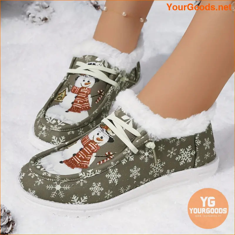 Cozy Snowflake Snowman Thermal Womens Winter Shoes - YourGoods Online Shop