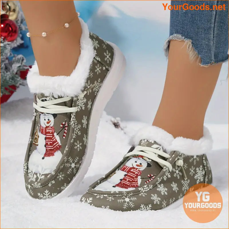 Cozy Snowflake Snowman Thermal Womens Winter Shoes - YourGoods Online Shop