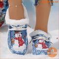 Cozy Snowflake Snowman Thermal Womens Winter Shoes - YourGoods Online Shop