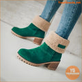 Cozy Winter Chunky Heel Boots Plush Lined Warm Comfy - YourGoods Online Shop