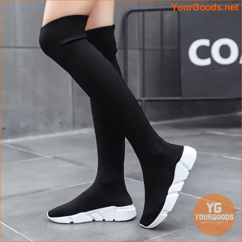 Cozy Womens Over The Knee Wedge Knit Boots - YourGoods Online Shop