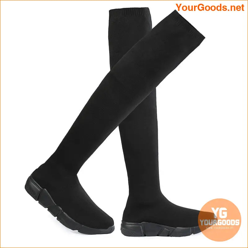 Cozy Womens Over The Knee Wedge Knit Boots - YourGoods Online Shop