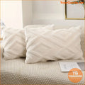 Cream White Snowflake Velvet Pillow Covers 2PCS - YourGoods Online Shop