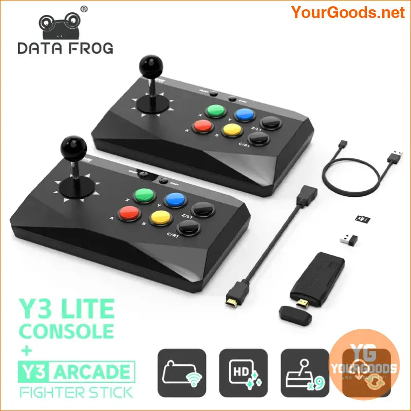 DATA FROG Y3 Arcade 4K Video Game Console with Game Arcade Keyboard Built-in 20000 Games Stick For PS1/FC/GBA Retro TV