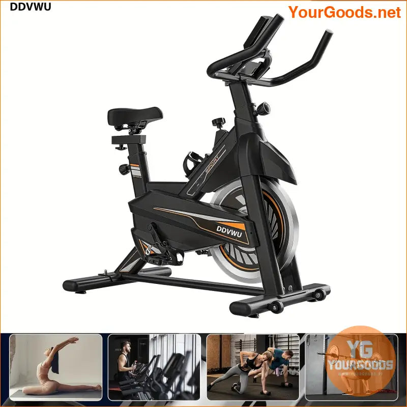 DDVWU Indoor Stationary Gym Bike BeltDrive Digital Display 350lbs Capacity - YourGoods Online Shop