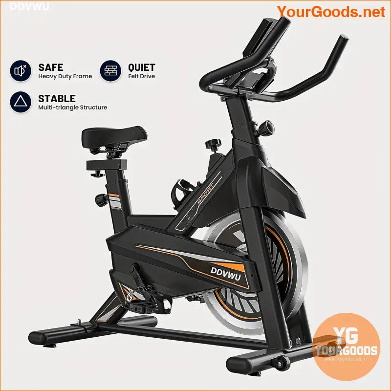 DDVWU Indoor Stationary Gym Bike BeltDrive Digital Display 350lbs Capacity - YourGoods Online Shop