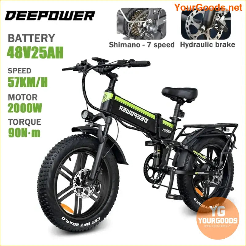 DEEPOWER 2000W Folding Electric Fat Tire Bike - YourGoods Online Shop