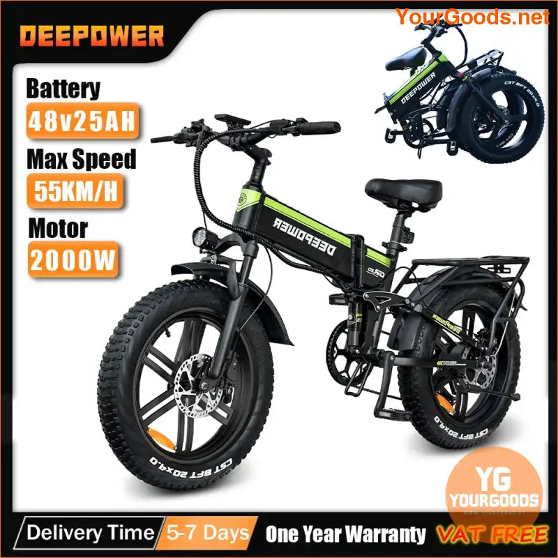 DEEPOWER 2000W Folding Electric Fat Tire Bike - YourGoods Online Shop