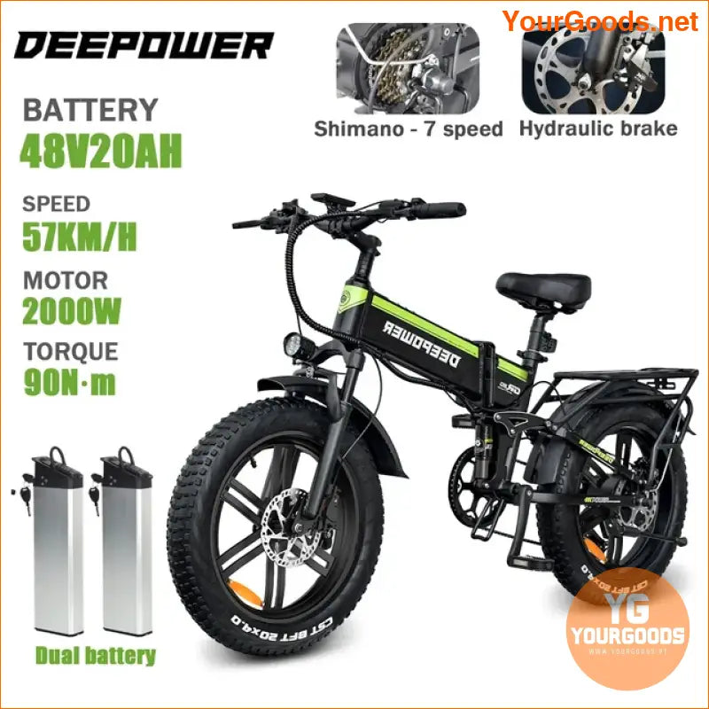 DEEPOWER 2000W Folding Electric Fat Tire Bike - YourGoods Online Shop