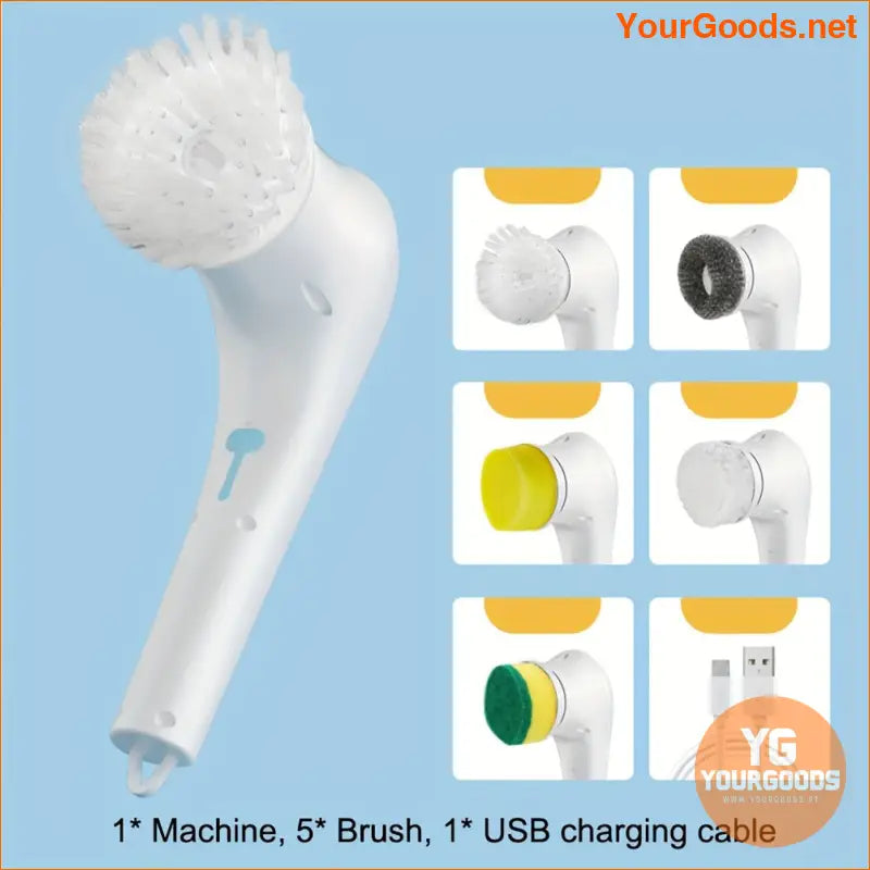 Deluxe Cordless Electric Spin Scrubber 5 Heads - YourGoods Online Shop