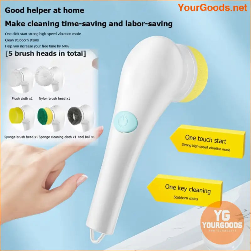 Deluxe Cordless Electric Spin Scrubber 5 Heads - YourGoods Online Shop