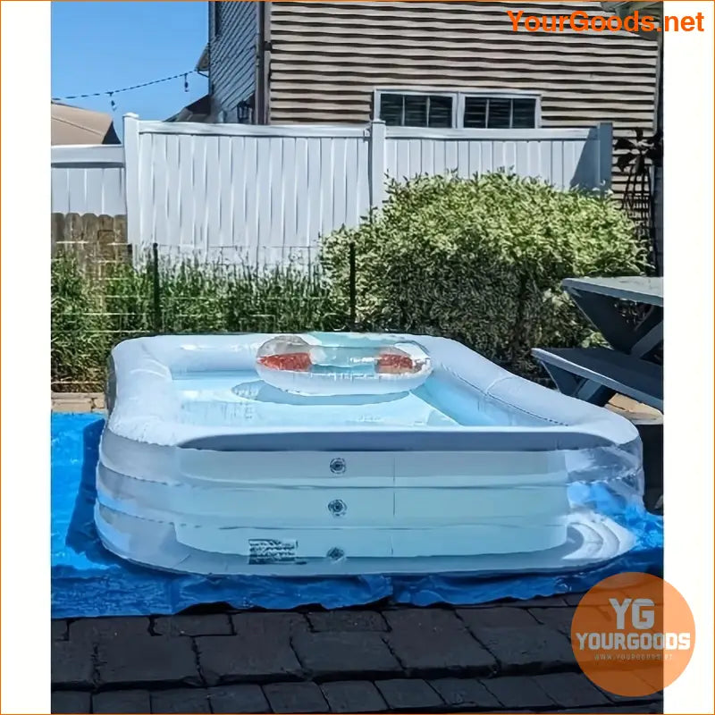 Deluxe Rectangular Blue Family Pool for Backyard Fun - YourGoods Online Shop