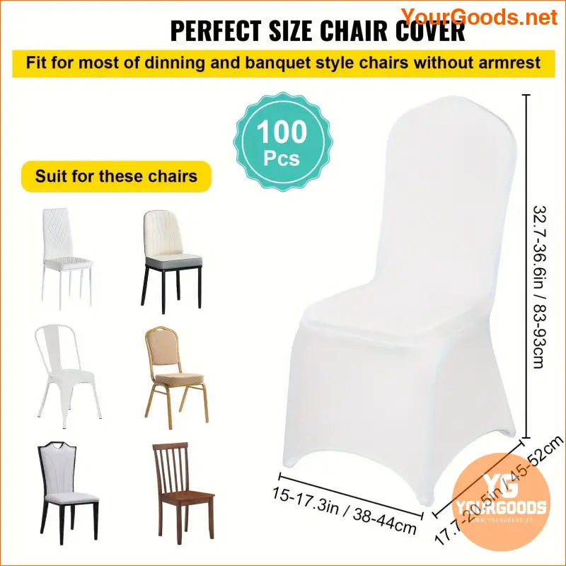 100pcs Deluxe Stretch White Chair Covers for Events - YourGoods Online Shop