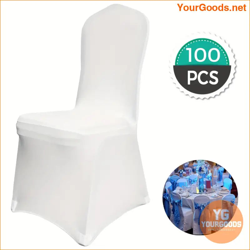 100pcs Deluxe Stretch White Chair Covers for Events - YourGoods Online Shop