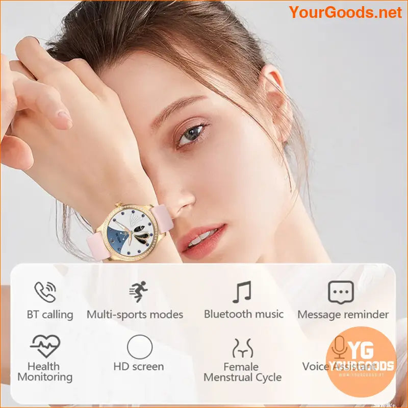 Diamond Studded Womens Smartwatch 2024 Fitness Bluetooth Call - YourGoods Online Shop