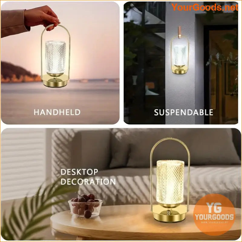 Dimmable Crystal Light Portable LED Lamp with USB C Charging - YourGoods Online Shop