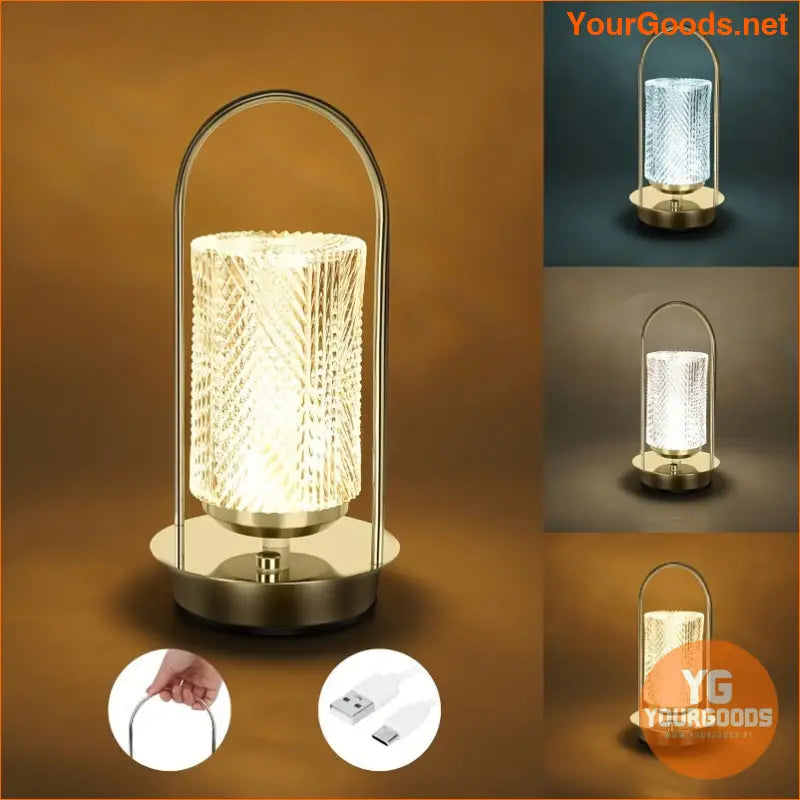 Dimmable Crystal Light Portable LED Lamp with USB C Charging - YourGoods Online Shop