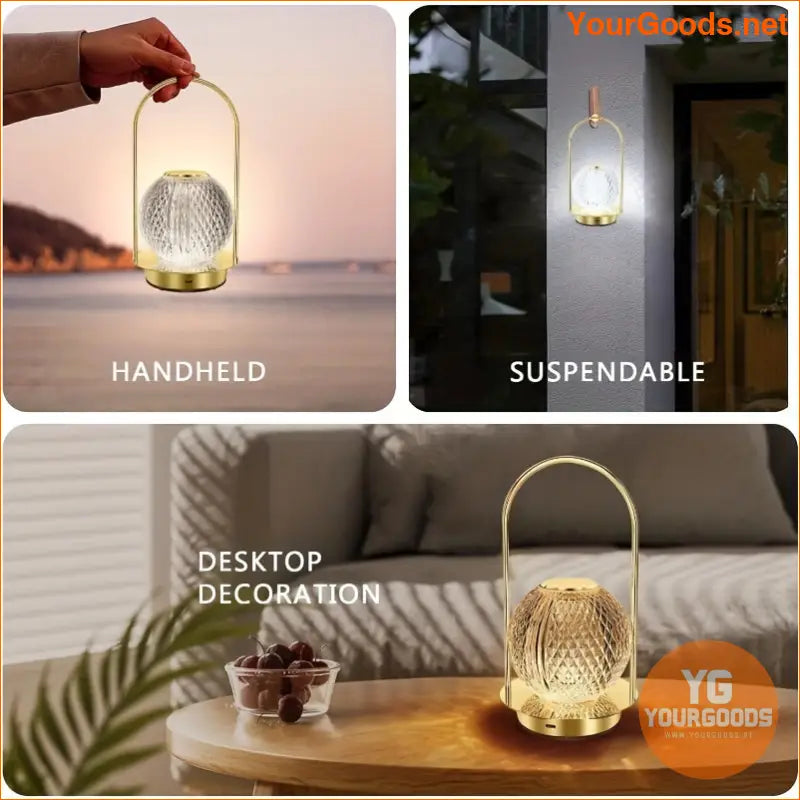 Dimmable Crystal Light Portable LED Lamp with USB C Charging - YourGoods Online Shop