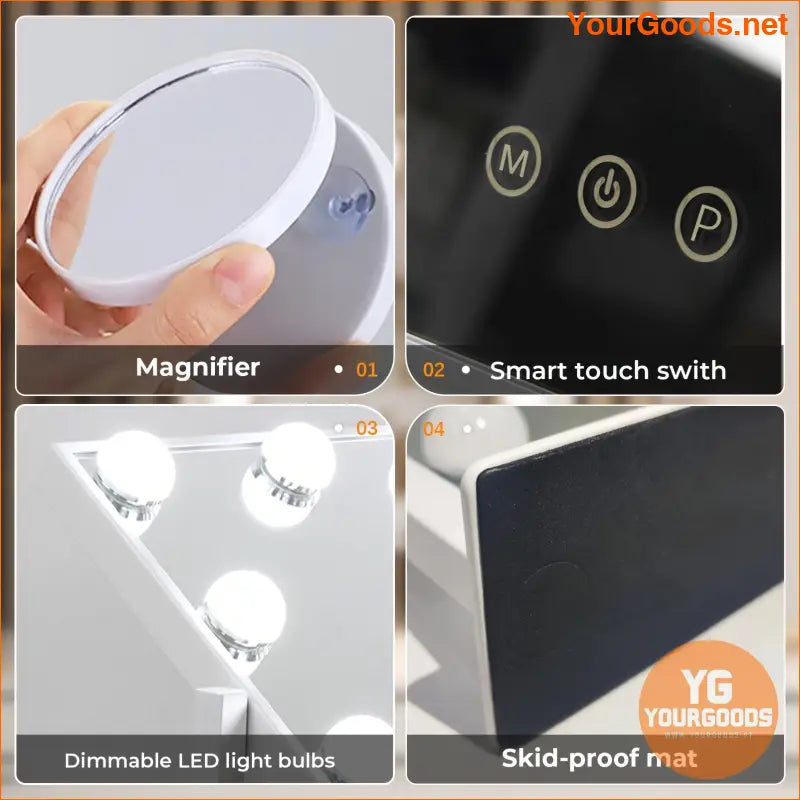 10 Bulb Dimmable LED Vanity Mirror Lights USB Adjustable Brightness - YourGoods Online Shop