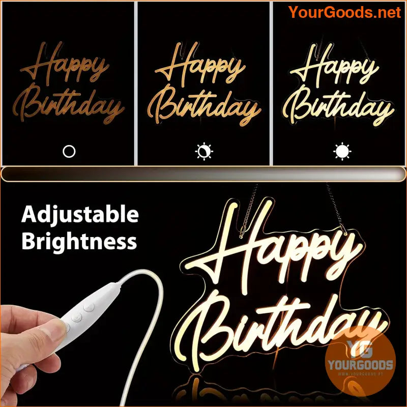 Dimmable Neon Happy Birthday Sign Perfect Party Decor - YourGoods Online Shop