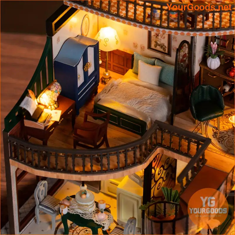 DIY Wooden Mini Dollhouse with Music Lights and Furniture - YourGoods Online Shop