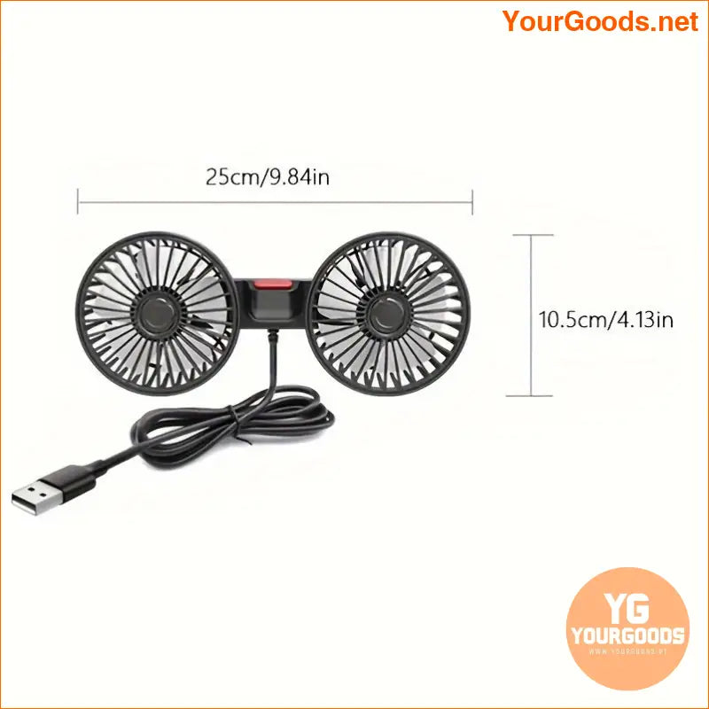 DualHead Rotatable Car Fan Powerful Quiet - YourGoods Online Shop