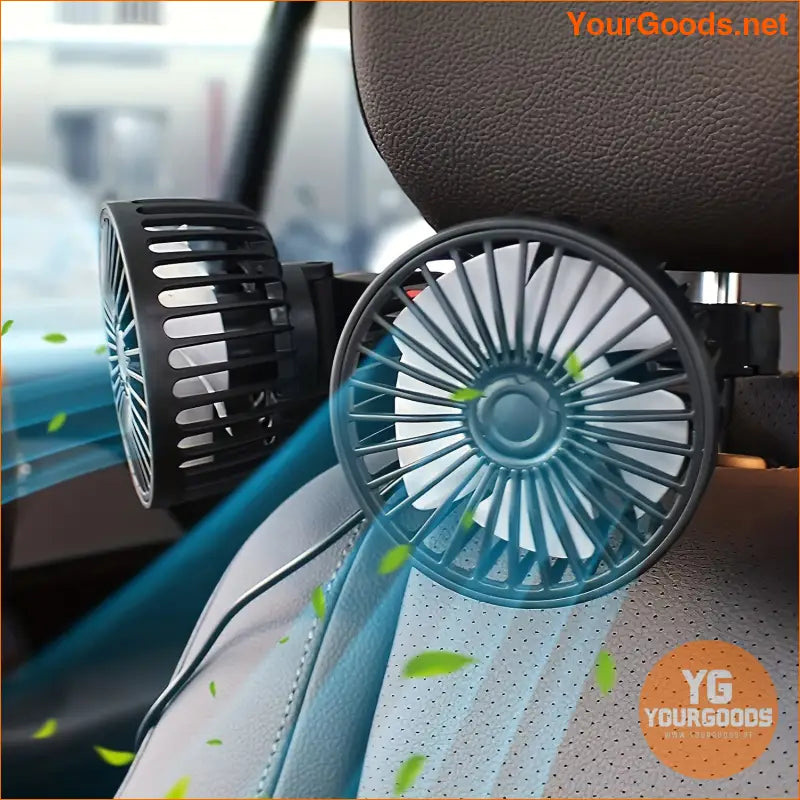 DualHead Rotatable Car Fan Powerful Quiet - YourGoods Online Shop