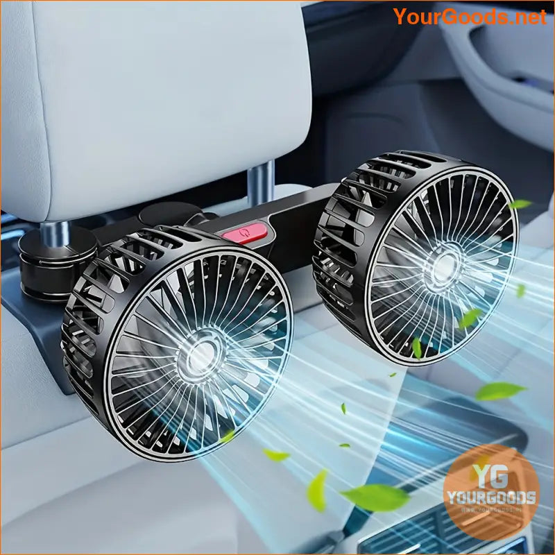 DualHead Rotatable Car Fan Powerful Quiet - YourGoods Online Shop