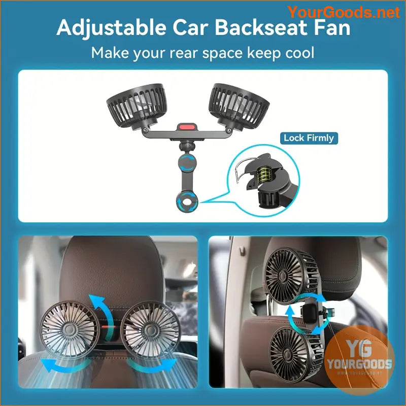 DualHead Rotatable Car Fan Powerful Quiet - YourGoods Online Shop