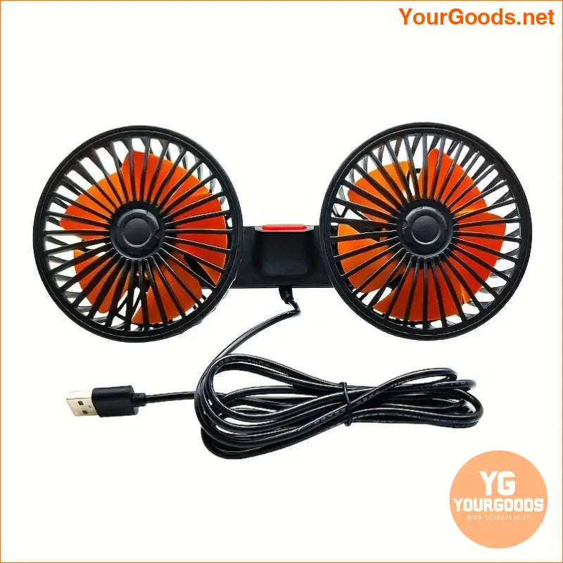 DualHead Rotatable Car Fan Powerful Quiet - YourGoods Online Shop