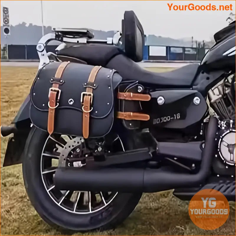 Durable PU Leather Motorcycle Saddlebags Universal Fit - YourGoods Online Shop