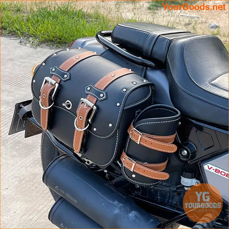 Durable PU Leather Motorcycle Saddlebags Universal Fit - YourGoods Online Shop