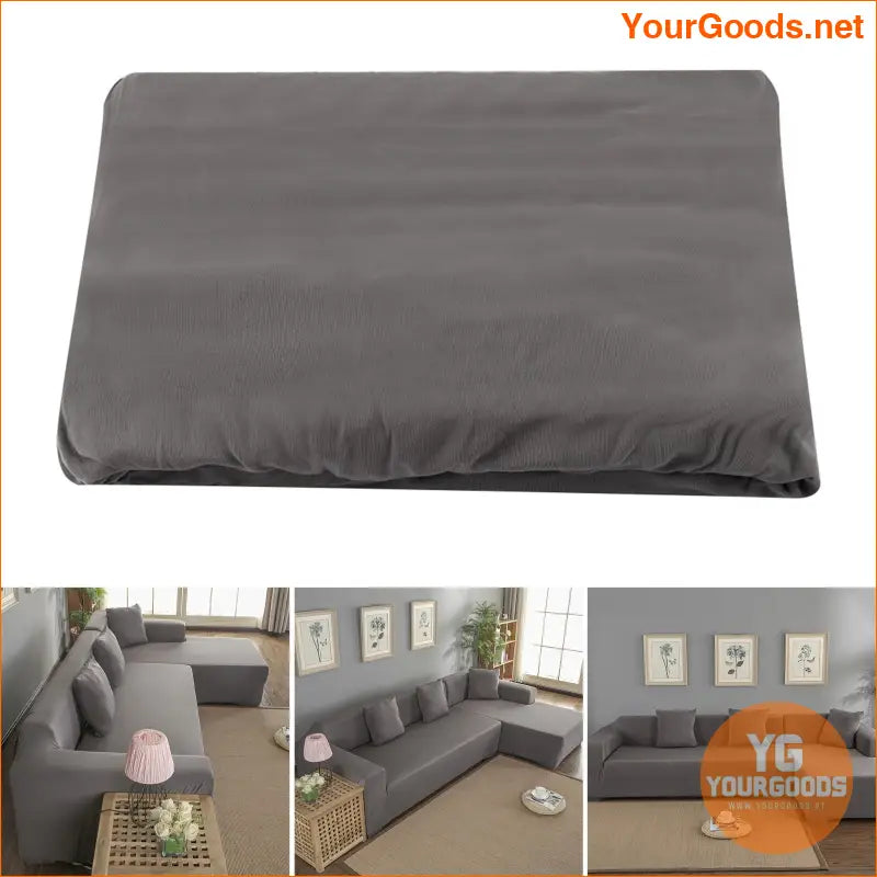 Durable StainResistant Gray LShaped Sofa Cover