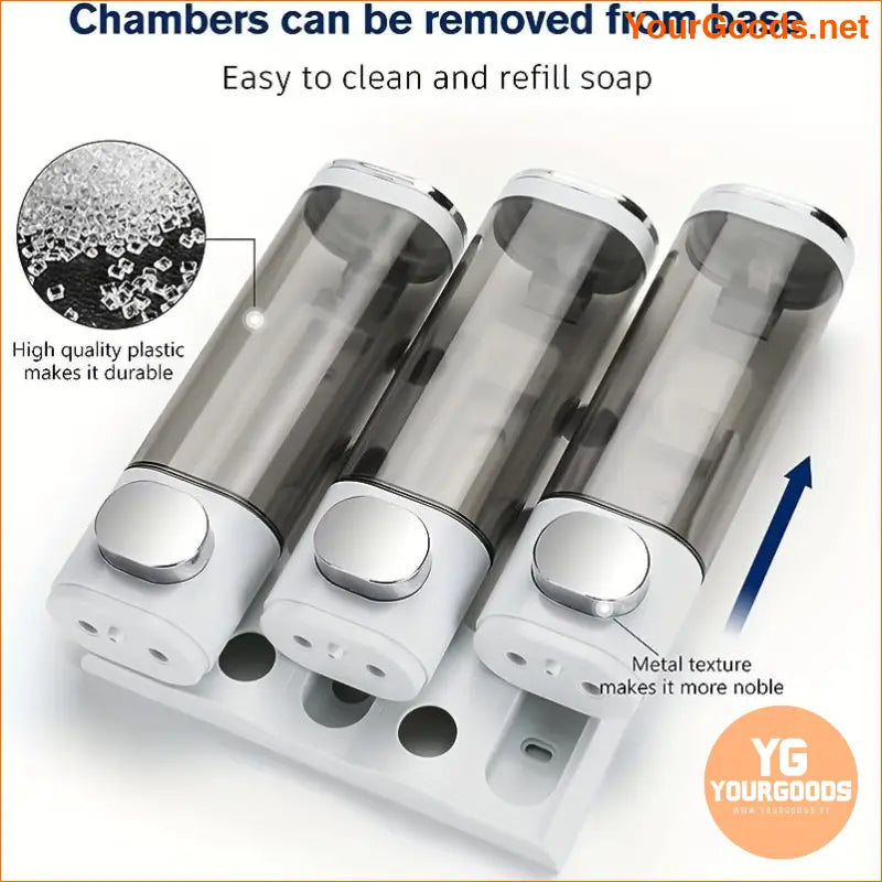 Durable WallMounted Shampoo Conditioner Dispenser Set - YourGoods Online Shop