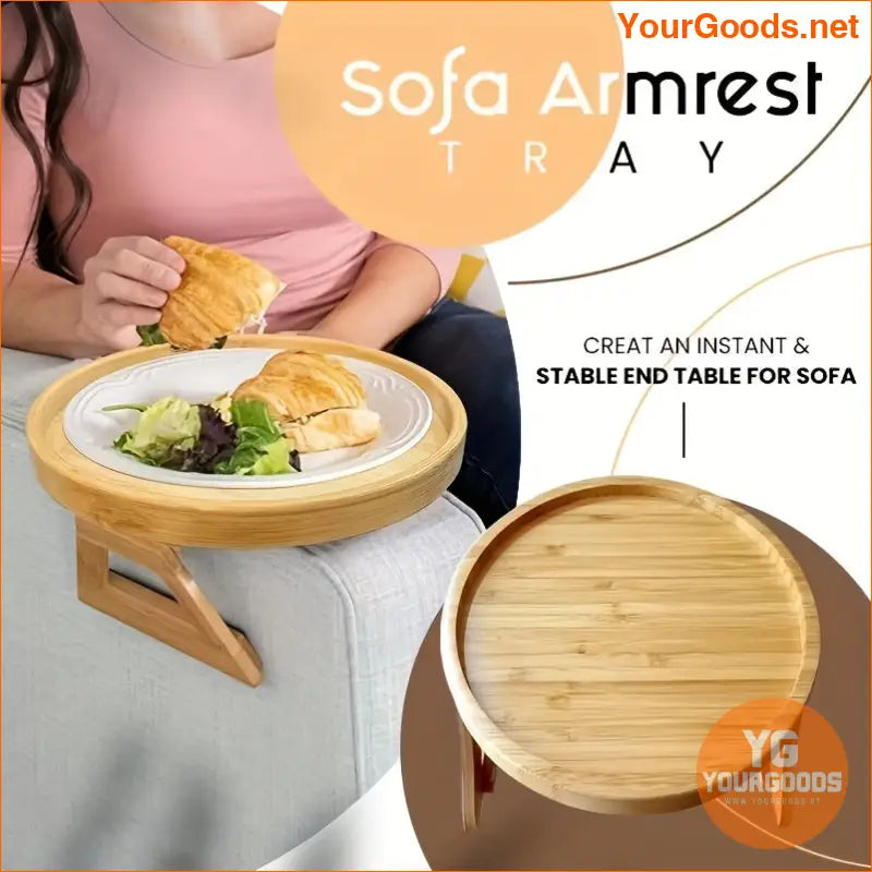 Durable Wooden Foldable Sofa Armrest Tray Space Saving Solution - YourGoods Online Shop