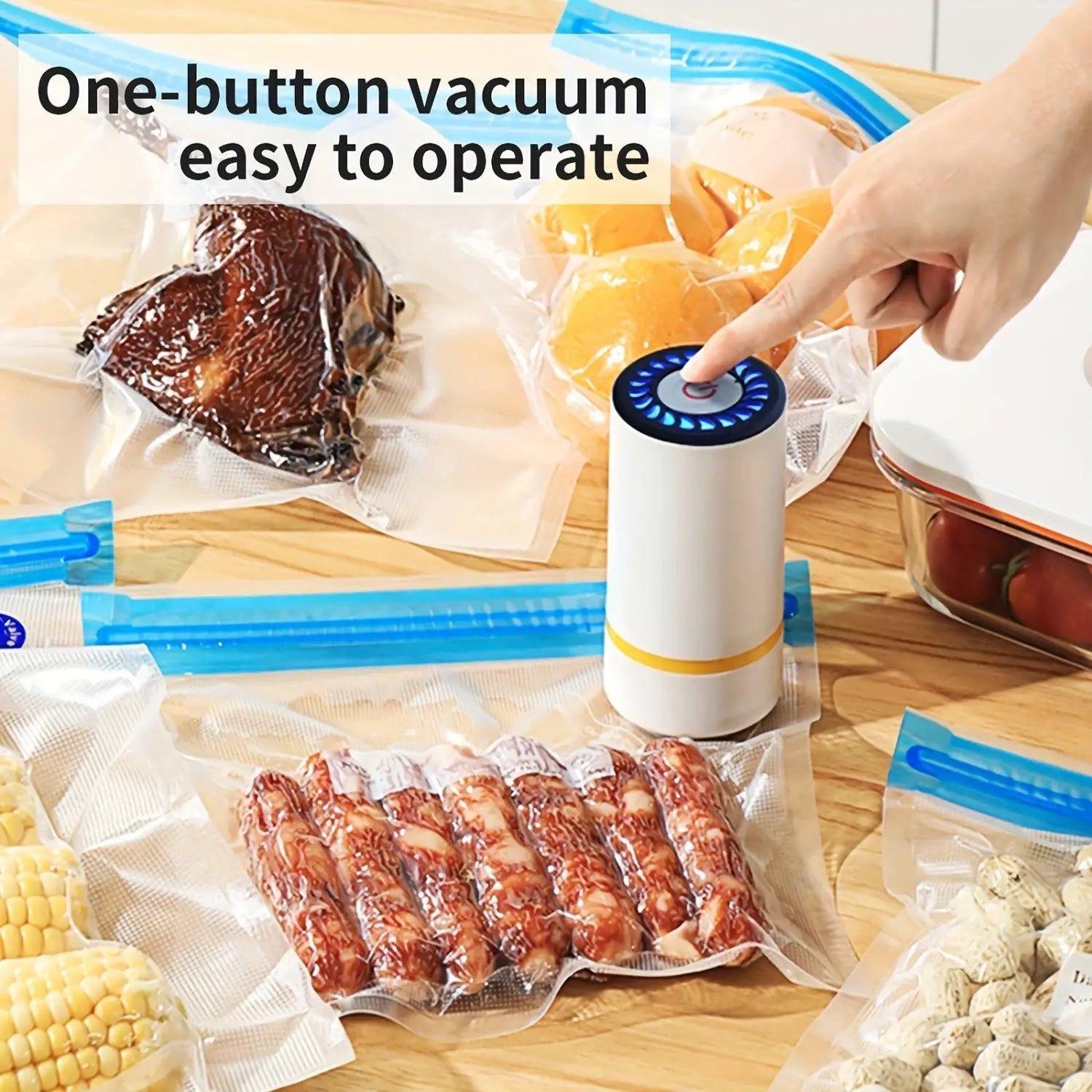 3in1 USB Rechargeable Vacuum Sealer Kit with MultiSize Bags