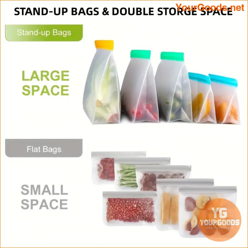 Eco Friendly Leak Proof Silicone Food Storage Bags Set - YourGoods Online Shop