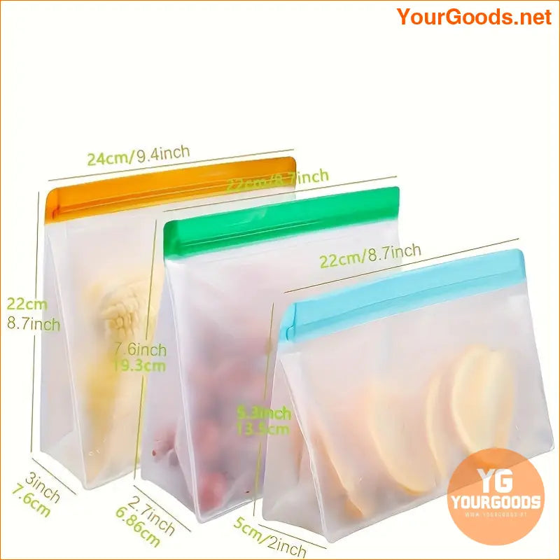 Eco Friendly Leak Proof Silicone Food Storage Bags Set - YourGoods Online Shop