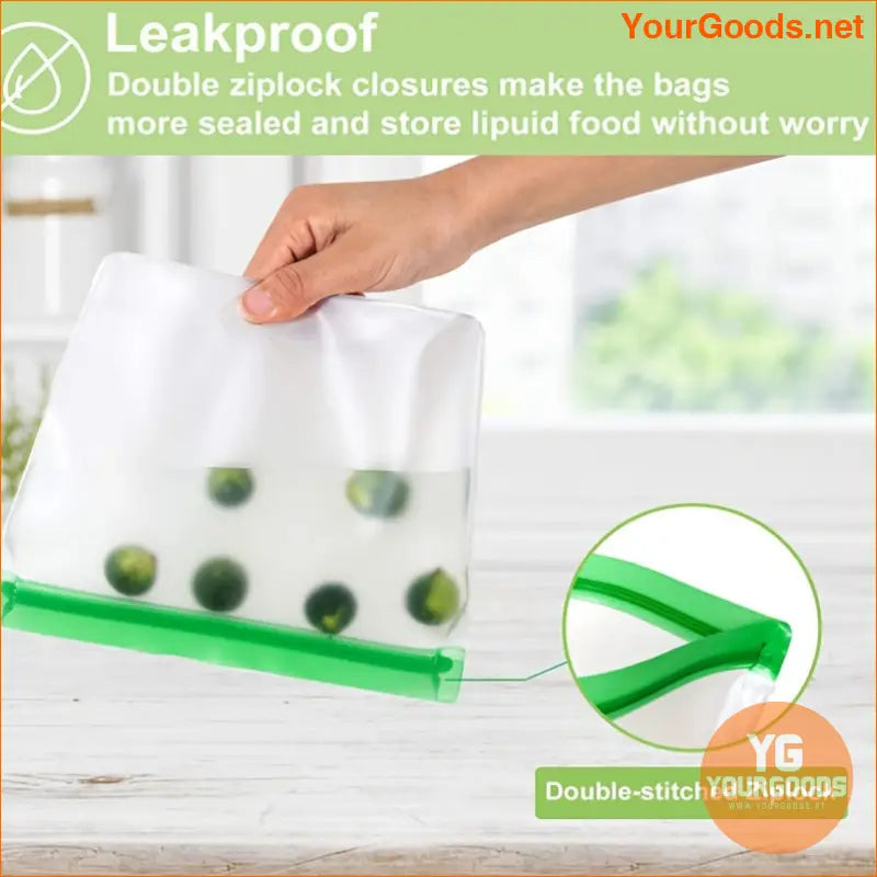 Eco Friendly Leak Proof Silicone Food Storage Bags Set - YourGoods Online Shop