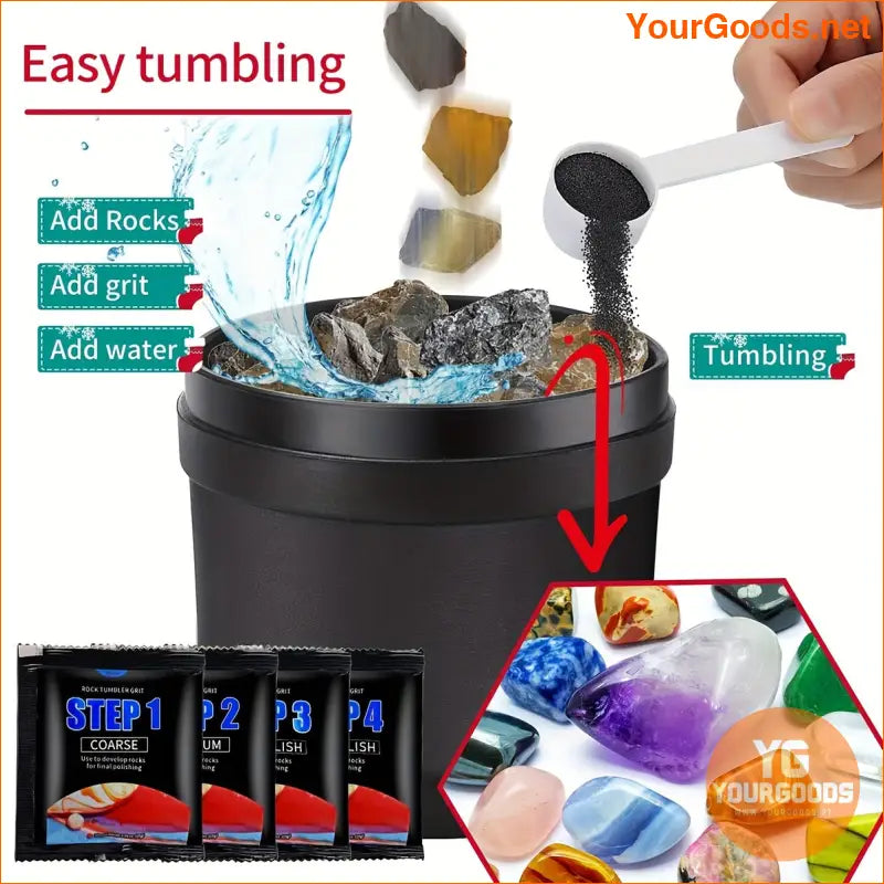 Electric Rock Polisher Turn Rough Stones into Gemstones - YourGoods Online Shop