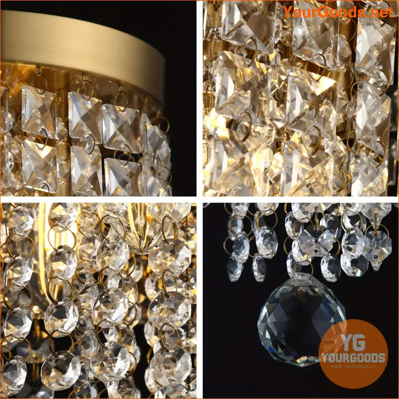 Elegant 3 Light Golden Crystal Mini Chandelier - YourGoods Online Shop