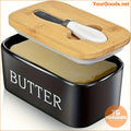 Elegant Ceramic Butter Dish with Knife and Sealing Lid - YourGoods Online Shop