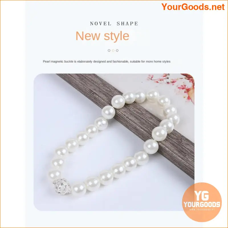 Elegant Faux Pearl Magnetic Curtain Tiebacks Set of 2 - YourGoods Online Shop