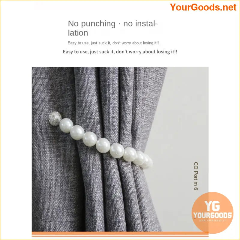 Elegant Faux Pearl Magnetic Curtain Tiebacks Set of 2 - YourGoods Online Shop