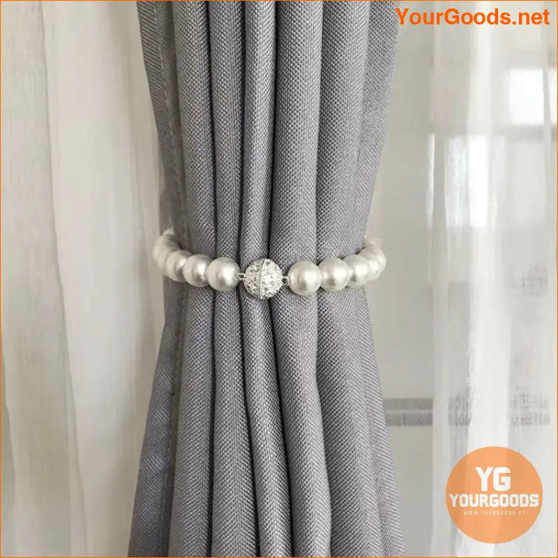 Elegant Faux Pearl Magnetic Curtain Tiebacks Set of 2 - YourGoods Online Shop