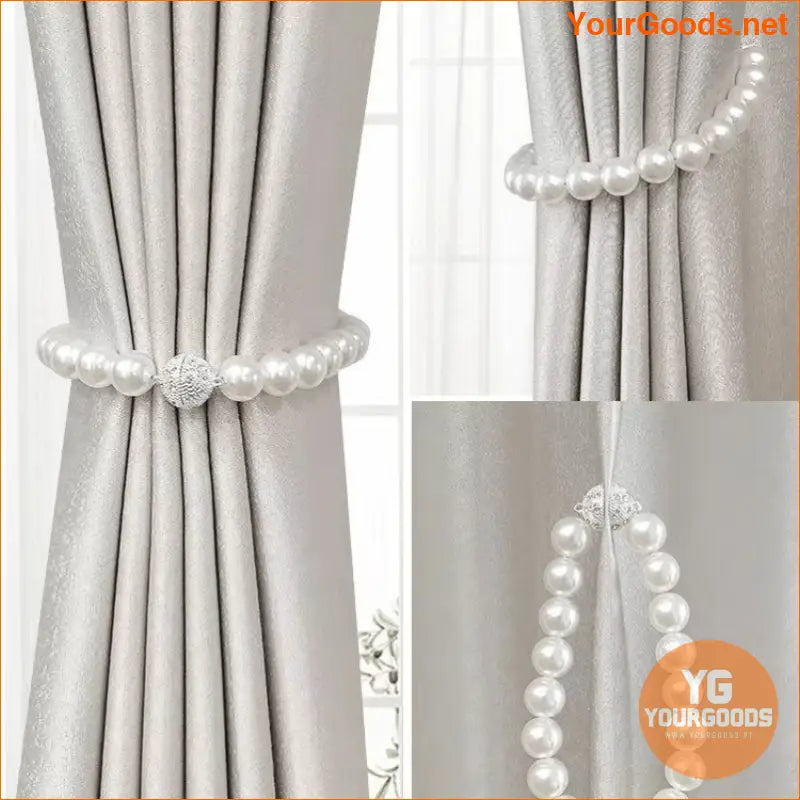 Elegant Faux Pearl Magnetic Curtain Tiebacks Set of 2 - YourGoods Online Shop