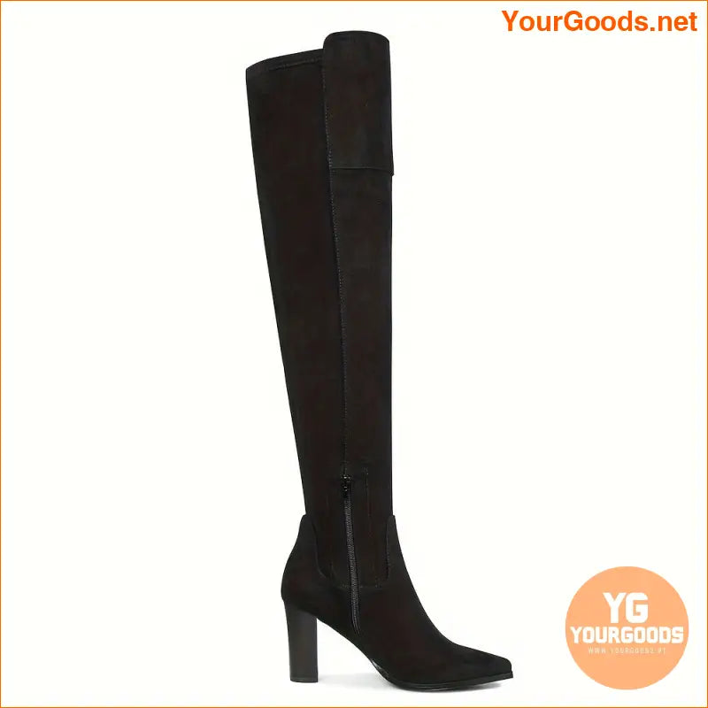 Elegant High Heeled Faux Suede ThighHigh Boots - YourGoods Online Shop