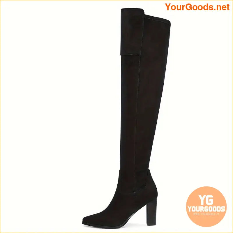 Elegant High Heeled Faux Suede ThighHigh Boots - YourGoods Online Shop